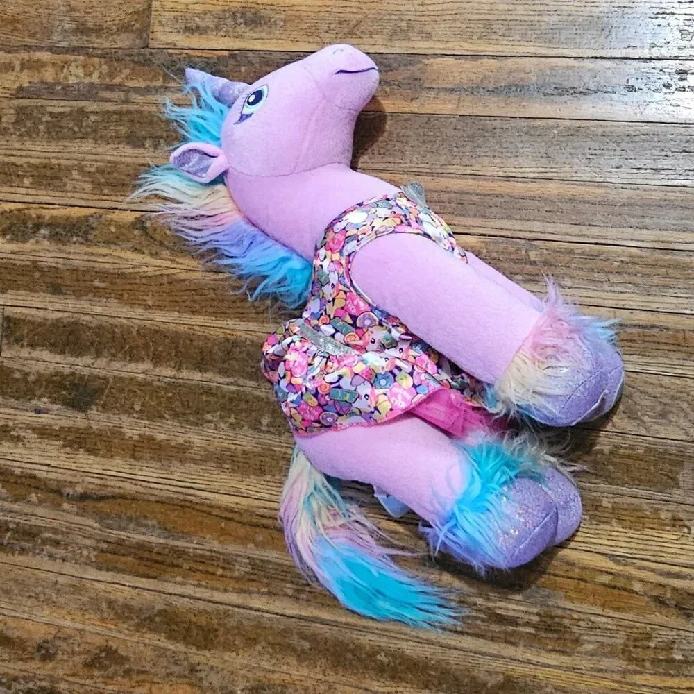 Build-A-Bear BEARY FEARY FRIENDS Rainbow‎ Unicorn Plush 16